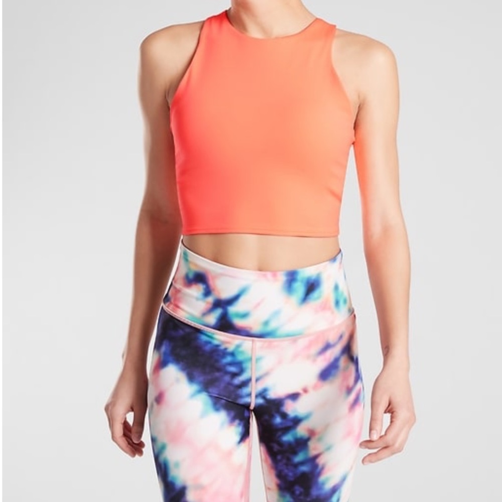 New w/ tags Athleta conscious crop in Coral Volt